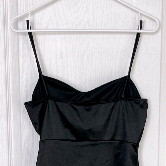 Windsor Junior Women’s Black Satin Mini Dress Draped Sweetheart Cocktail Size L - Picture 4 of 13